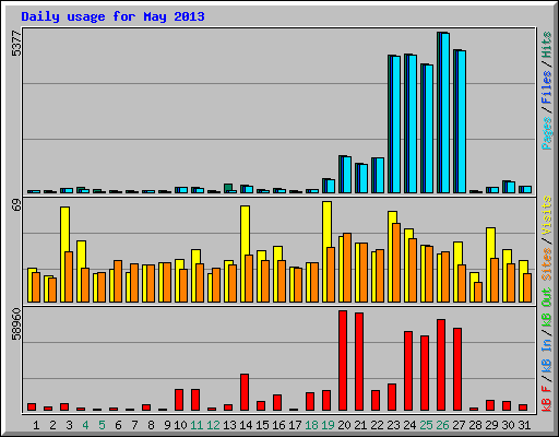 Daily usage for May 2013