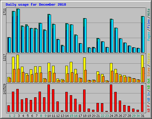 Daily usage for December 2018