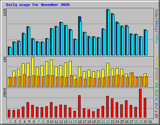 Daily usage for November 2020