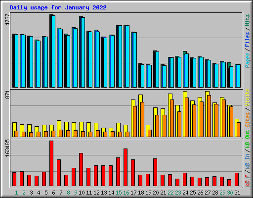 Daily usage for January 2022