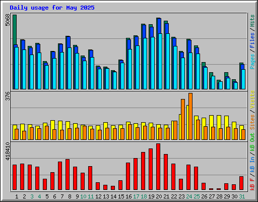Daily usage for May 2025