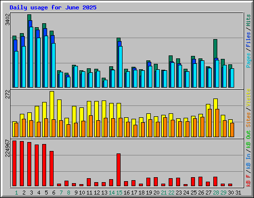 Daily usage for June 2025