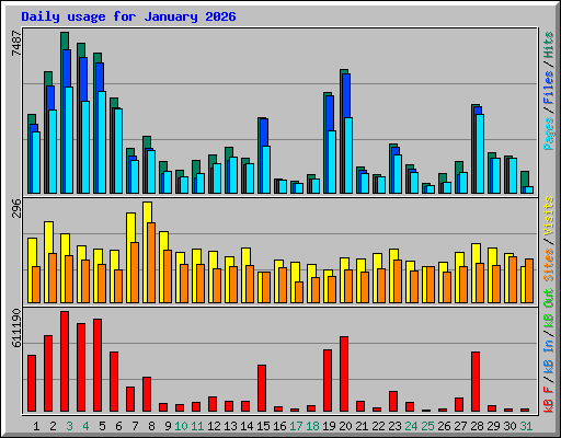 Daily usage for January 2026