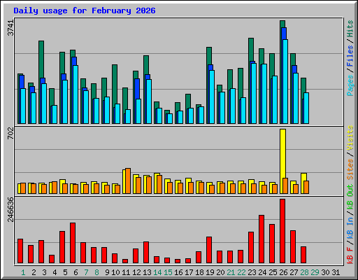 Daily usage for February 2026