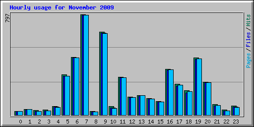 Hourly usage for November 2009