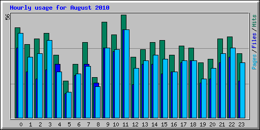 Hourly usage for August 2010