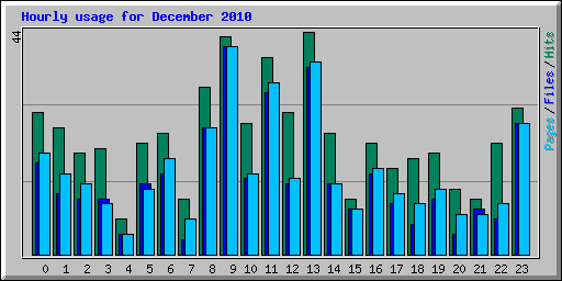 Hourly usage for December 2010