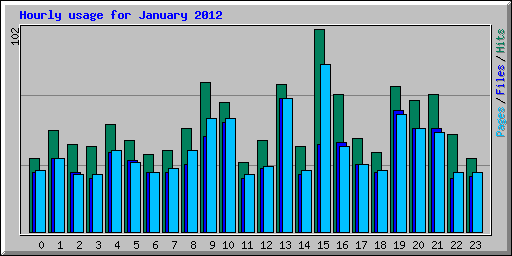 Hourly usage for January 2012
