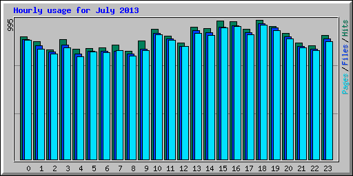 Hourly usage for July 2013