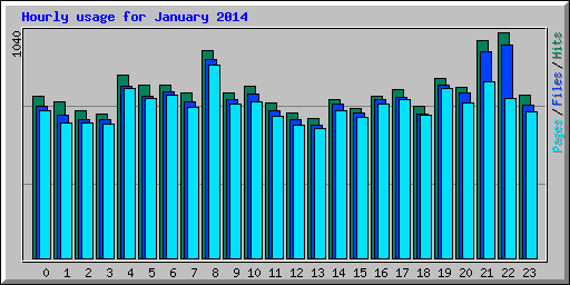 Hourly usage for January 2014