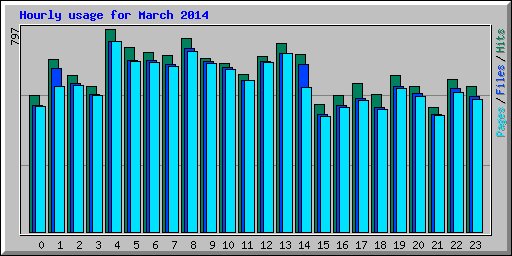 Hourly usage for March 2014