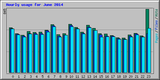Hourly usage for June 2014