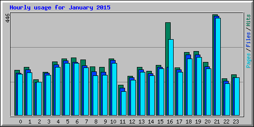 Hourly usage for January 2015