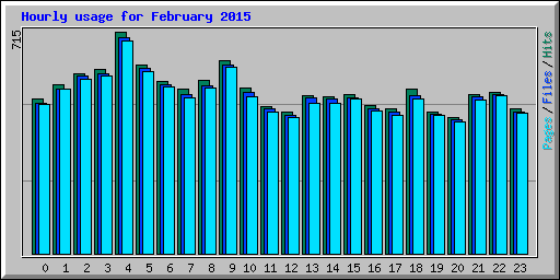 Hourly usage for February 2015