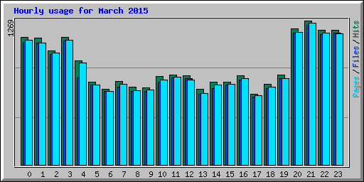 Hourly usage for March 2015