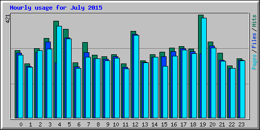 Hourly usage for July 2015