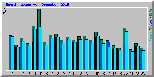 Hourly usage for December 2015