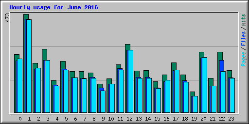 Hourly usage for June 2016