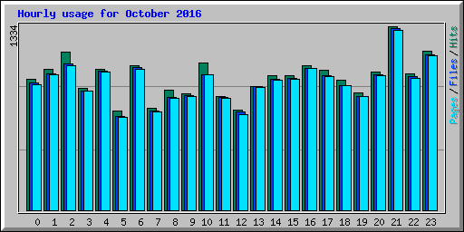 Hourly usage for October 2016
