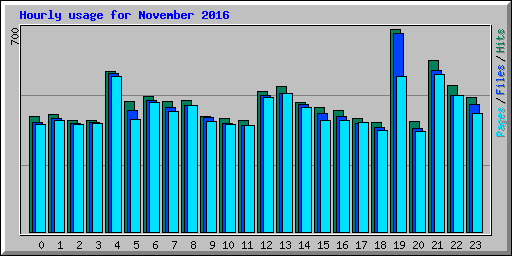 Hourly usage for November 2016
