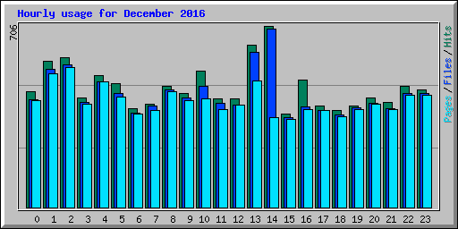 Hourly usage for December 2016