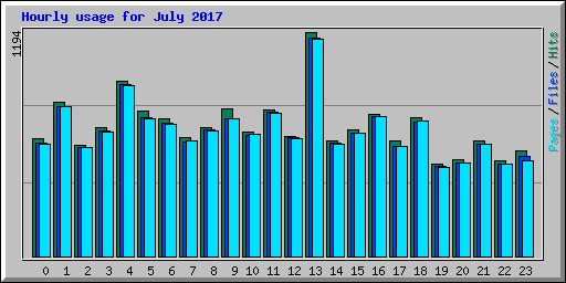 Hourly usage for July 2017