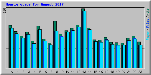Hourly usage for August 2017