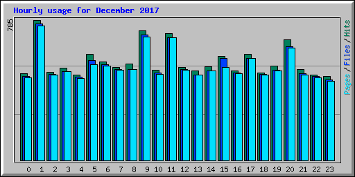Hourly usage for December 2017