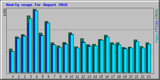 Hourly usage for August 2018