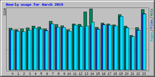 Hourly usage for March 2019