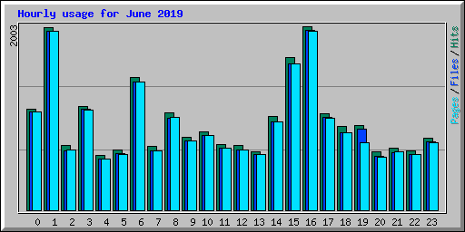 Hourly usage for June 2019