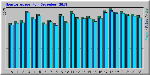Hourly usage for December 2019