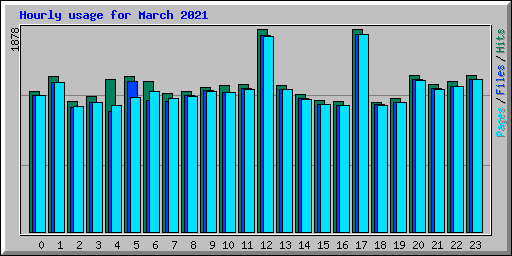 Hourly usage for March 2021
