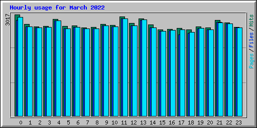 Hourly usage for March 2022