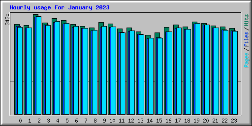 Hourly usage for January 2023