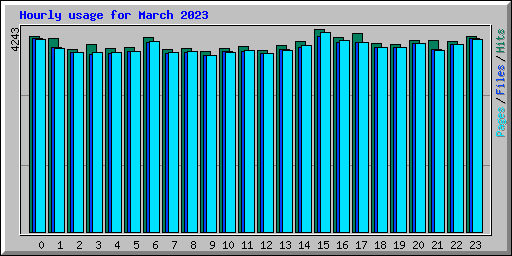 Hourly usage for March 2023