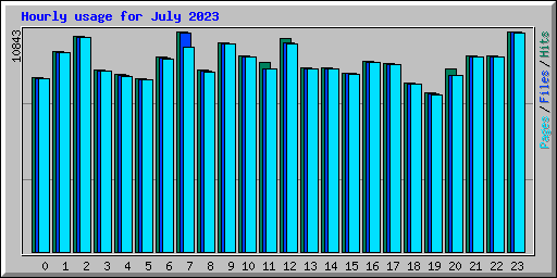 Hourly usage for July 2023