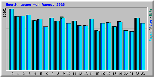 Hourly usage for August 2023