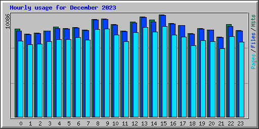Hourly usage for December 2023